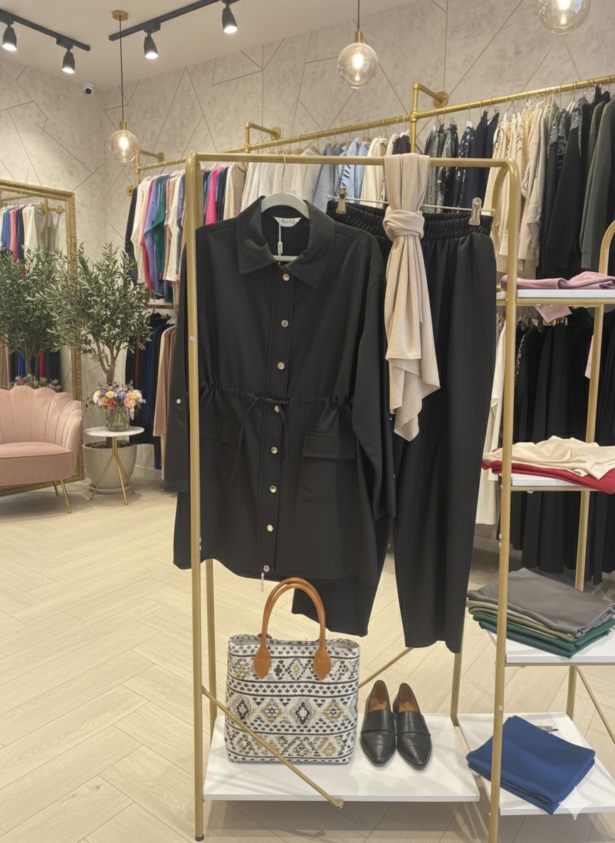 Blossom New Collection 2Pcs Elegant Black Set