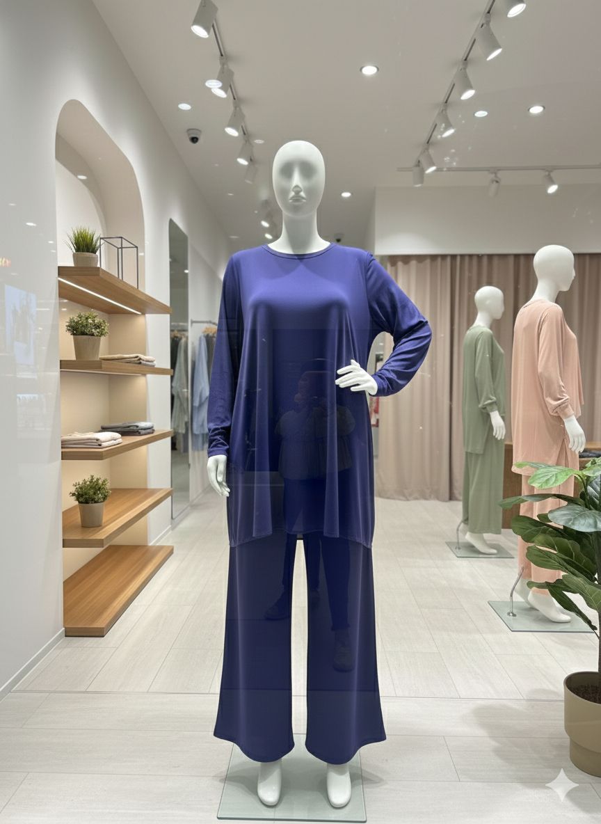 Plus Size Two-Piece Set with Tulle Detail Top (Short) – Fatma Danışman