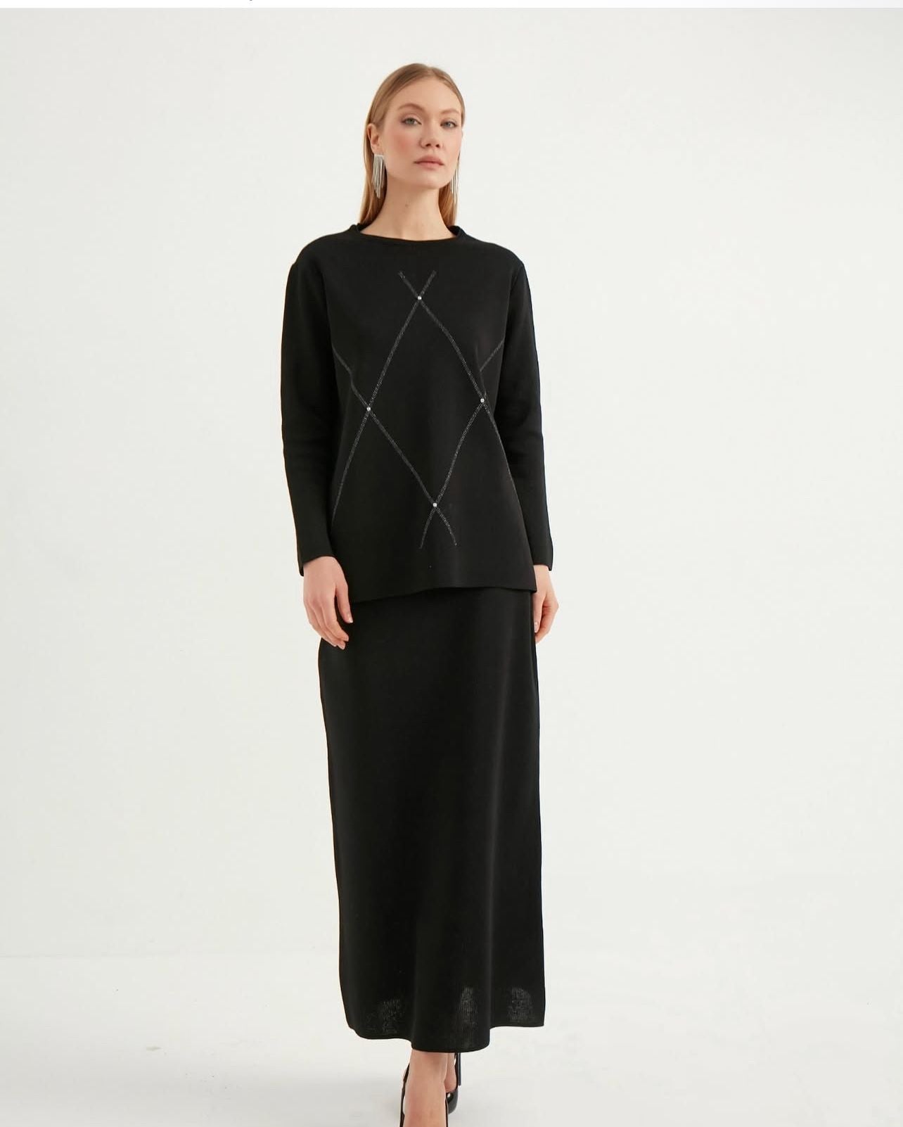 Knitwear Set Top and Skirt