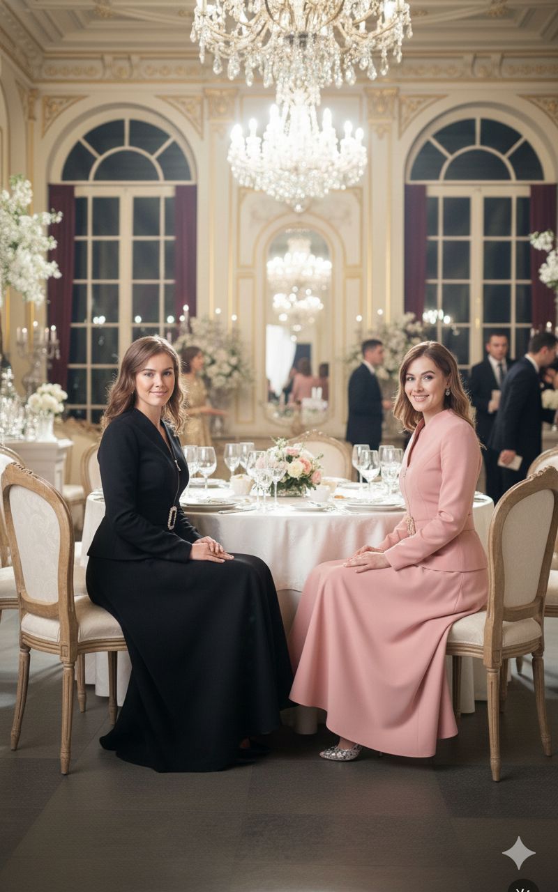 Blossom Collection Chic Two-Piece Rose Pink Set (Top & Skirt)