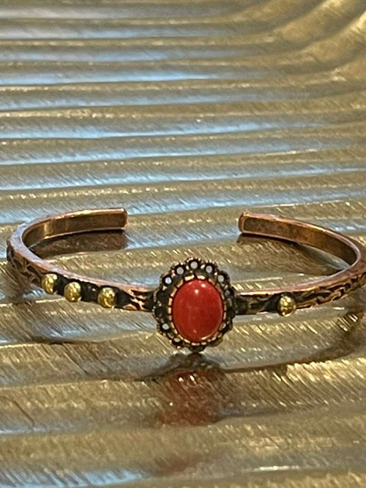 Handmade Copper Bracelet– Adjustable Minimalist Bangle