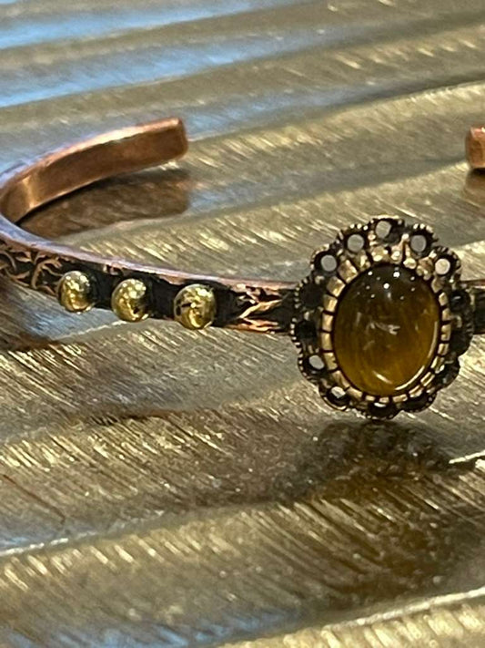 Handmade Copper Bracelet– Adjustable Minimalist Bangle