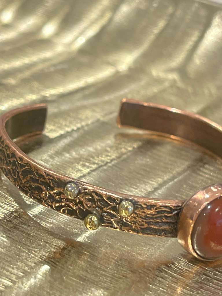 Handmade Copper Bracelet– Adjustable Minimalist Bangle
