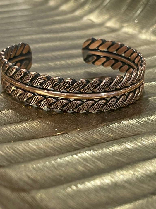 Handmade Copper Bracelet– Adjustable Minimalist Bangle