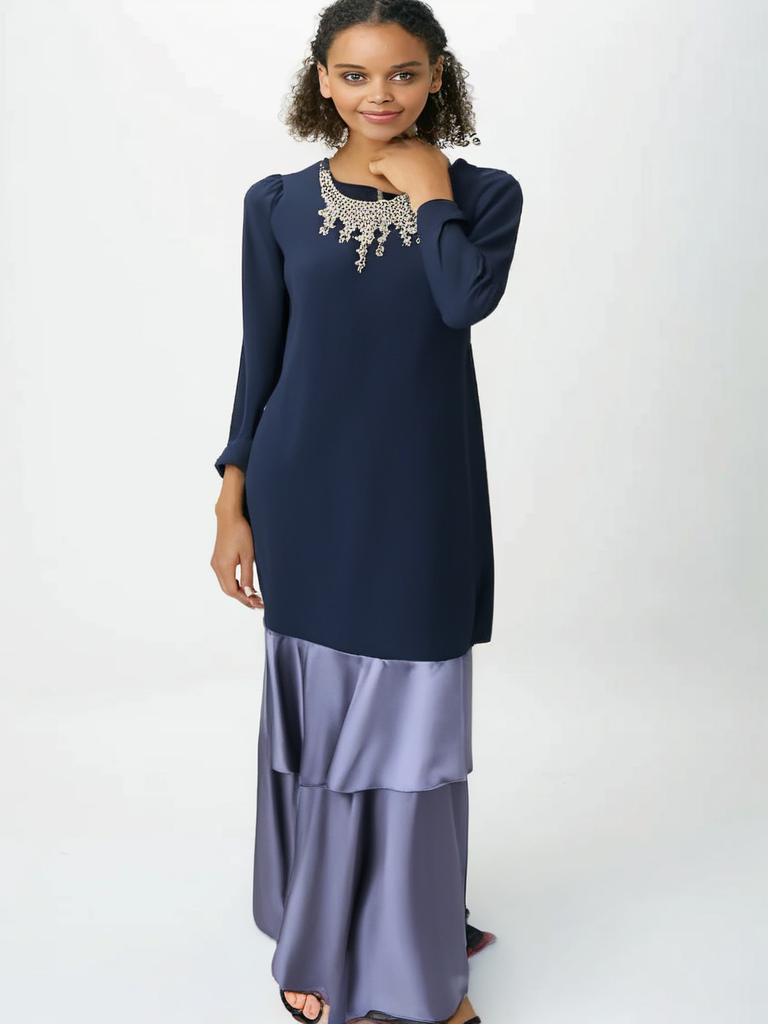 Blossom Collection Embroidered Evening Maxi Dress