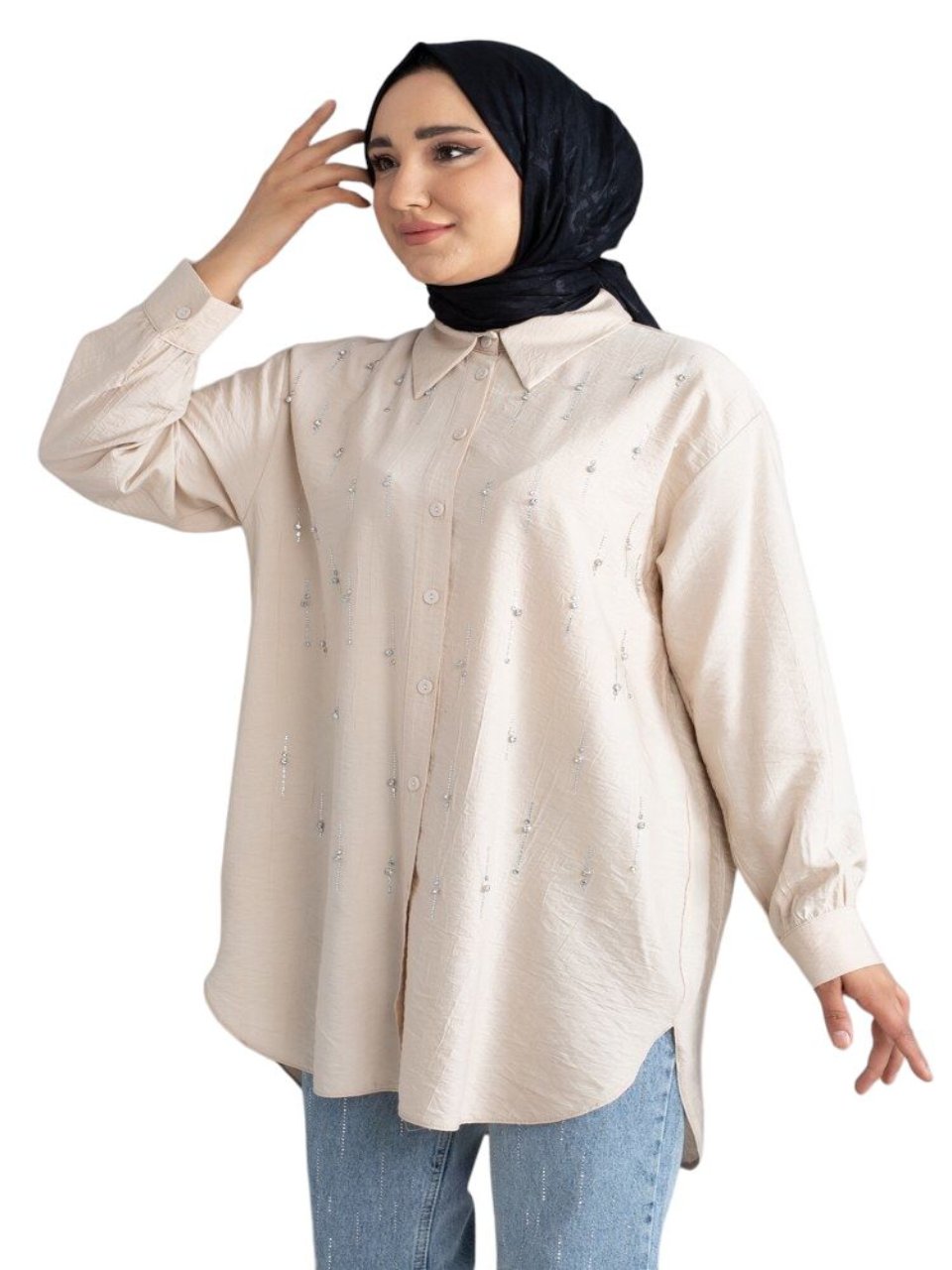 Blossom New Collection Elegant Summer Beige Shirt