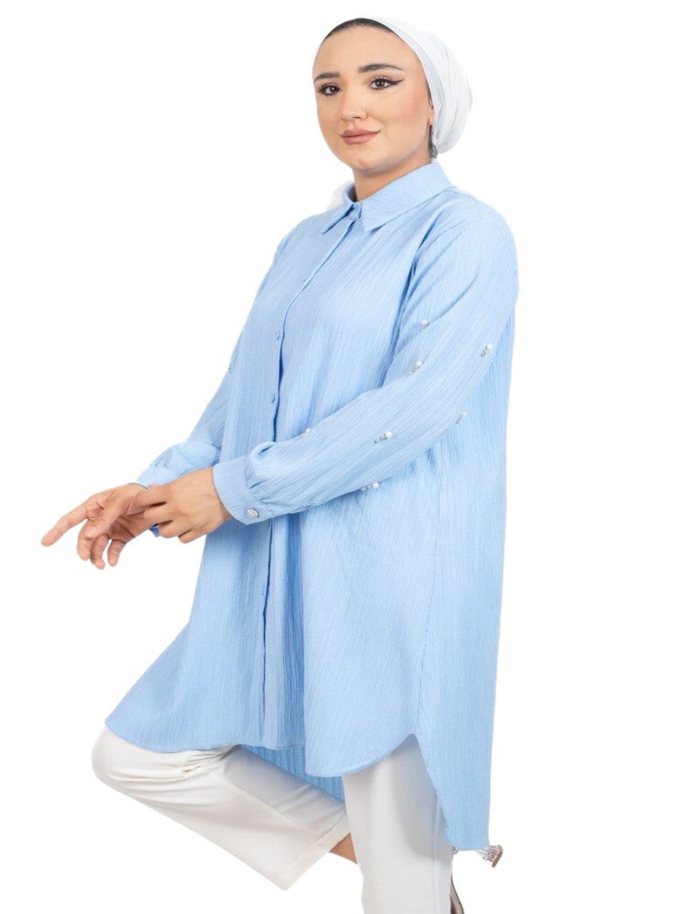 Blossom New Collection Elegant Summer Baby Blue Shirt