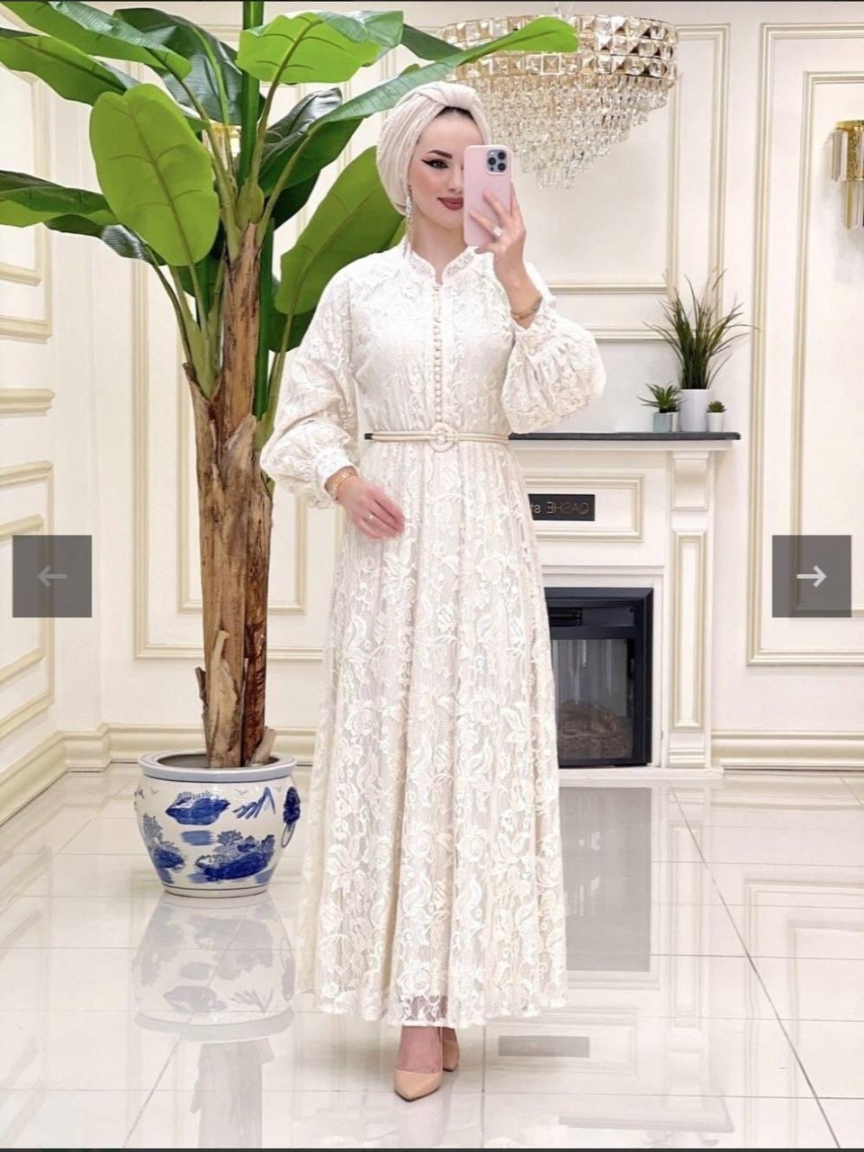 Blossom New Collection Exquisite Ivory Lace Dress