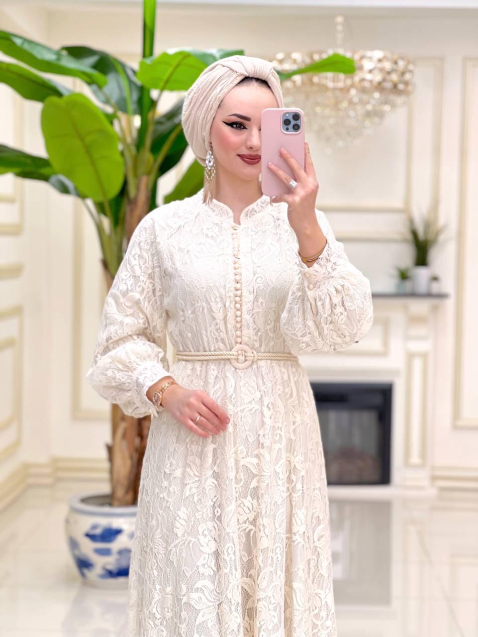 Blossom New Collection Exquisite Ivory Lace Dress