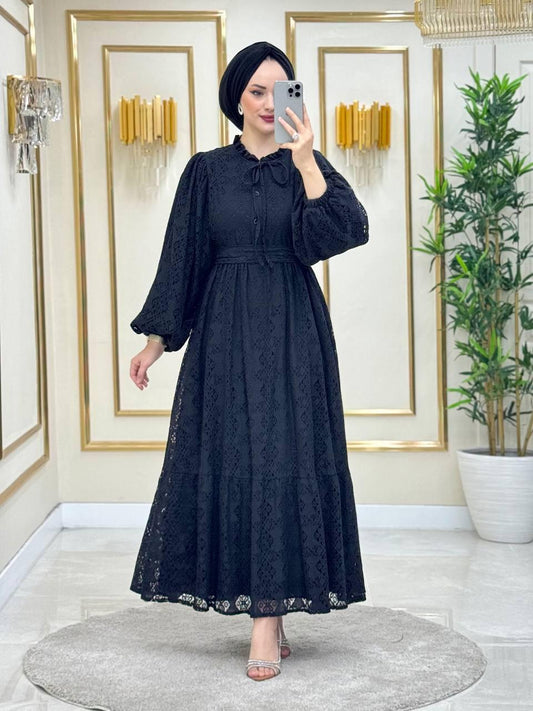 Blossom New Collection Exquisite Black Lace Dress