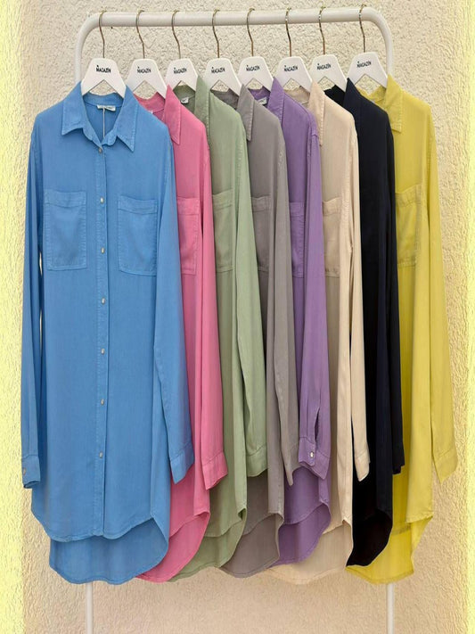 Blossom New Collection: Premium Purple & Sage Green %100 Organic Tencel Shirt Only