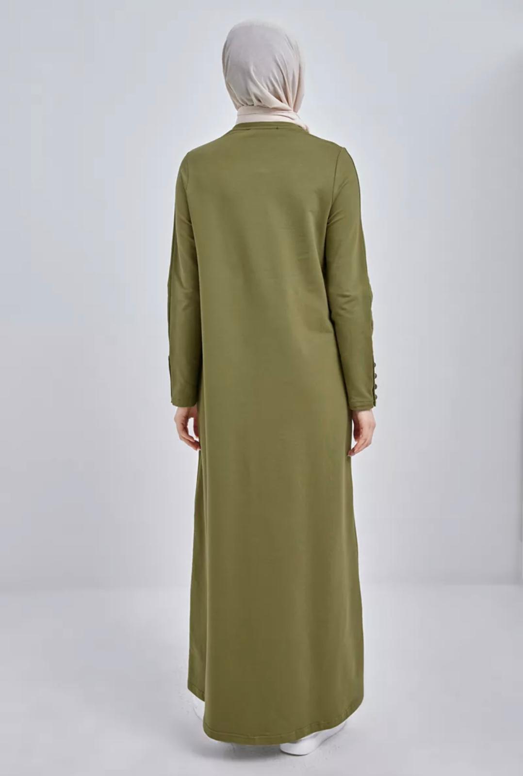 Blossom New Collection Elegant Khaki Green Fall & Winter Dress