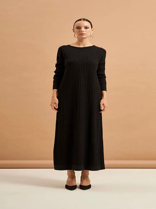 Blossom Collection Nuss Knitwear Fall & Winter Black Dress