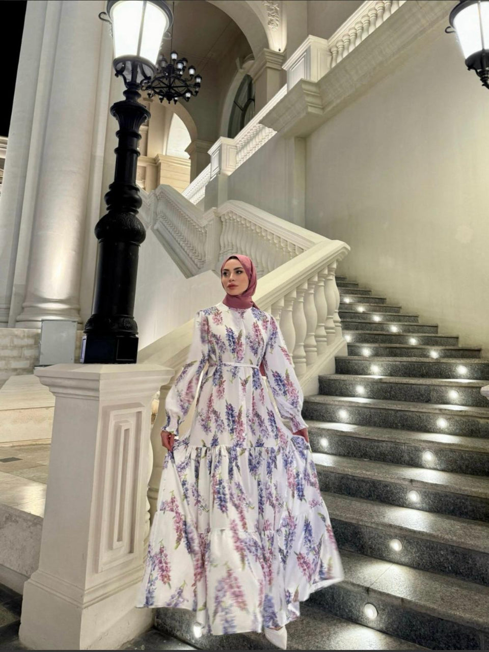 Lilac Floral Printed Dress Blossom Collection