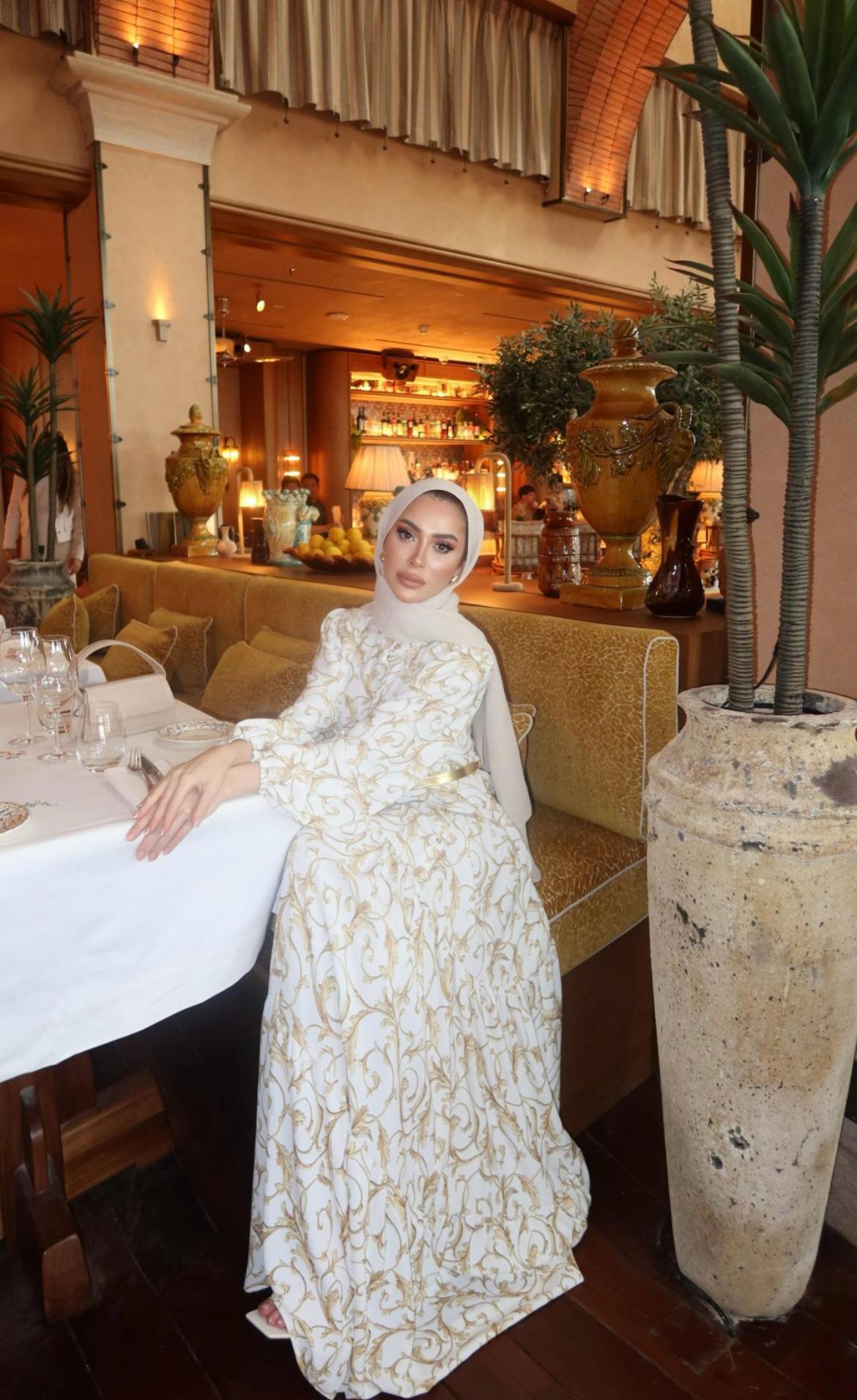 Printed Gold Summer Dress Blossom Collection