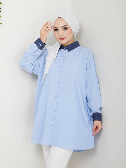 Blue & Denim Blossom Collection Cotton Shirt