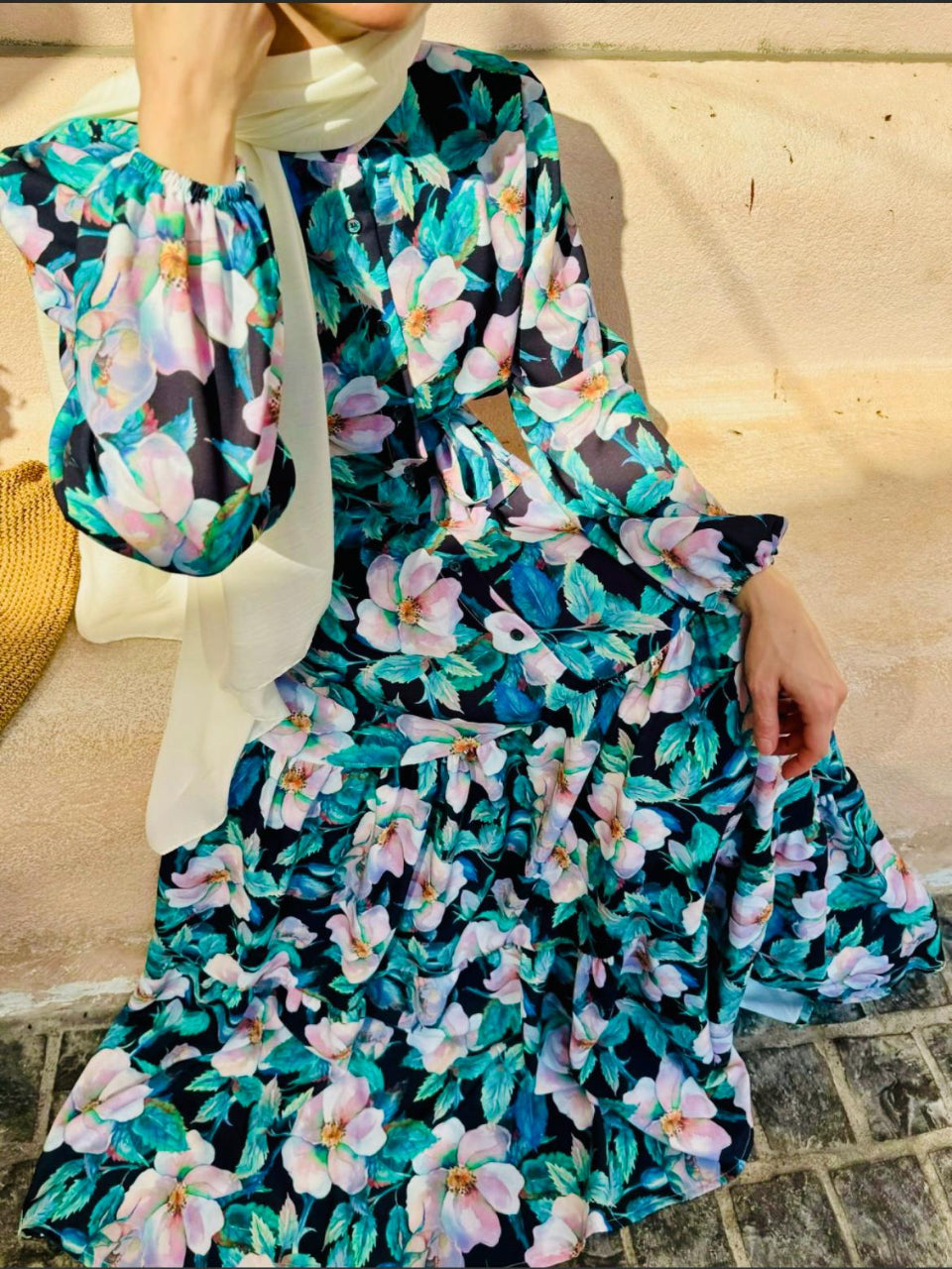 Black & Floral Printed Dress Blossom Collection