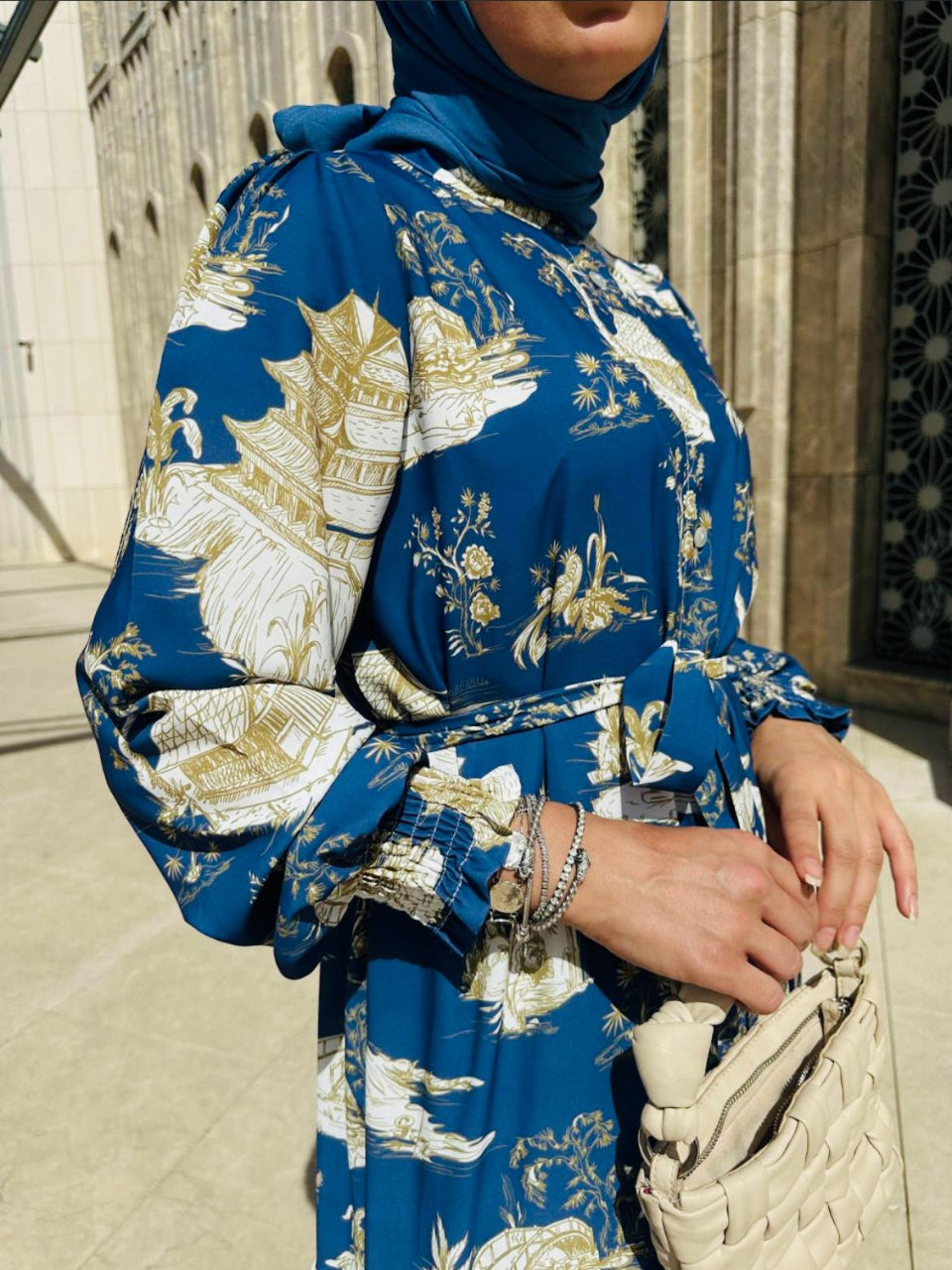 Blue & Ancient House Printed Dress Blossom Collection