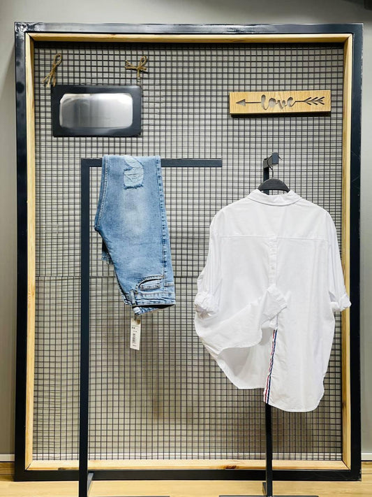 New Blossom Collection Linen-Cotton White Shirt