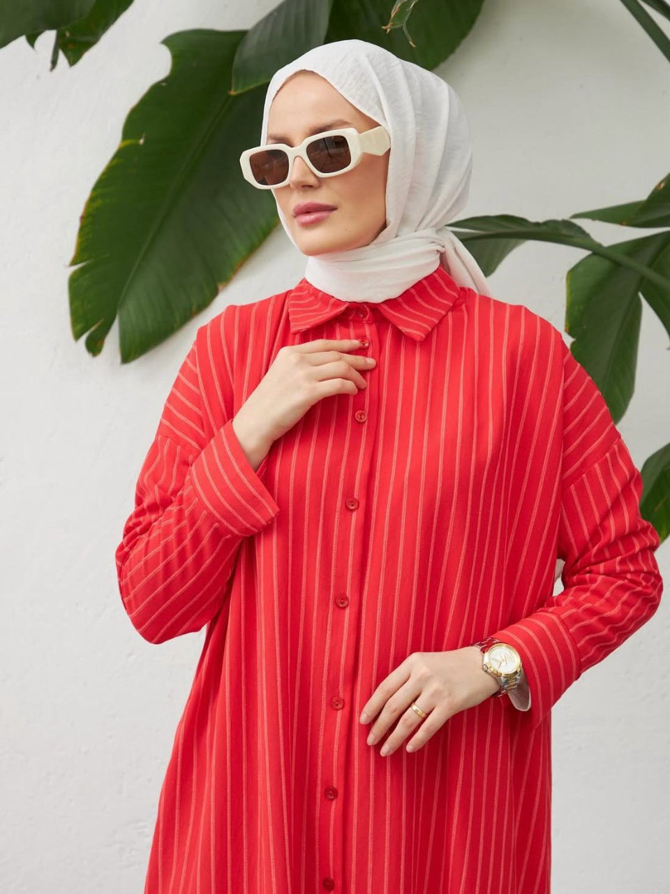 New Collection Cotton Red Shirt/Tunic