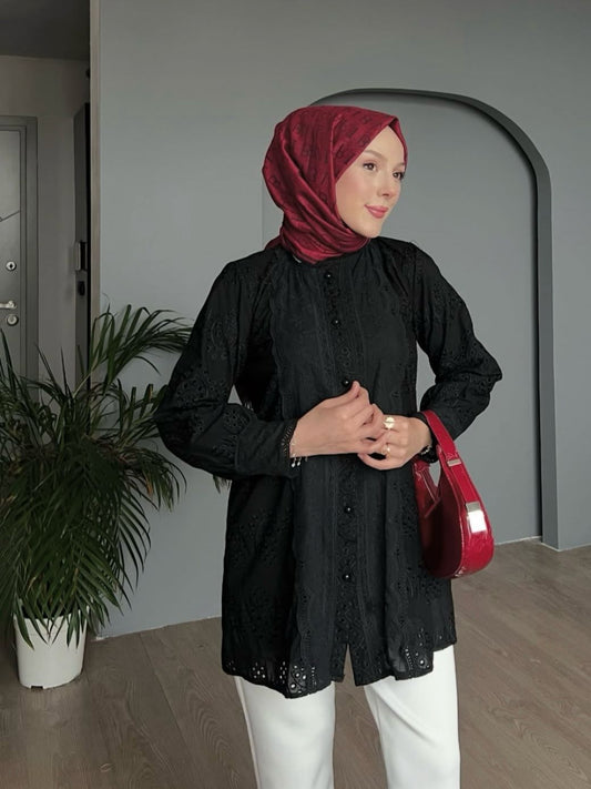 New Collection Organic Cotton Black Shirt/Tunic
