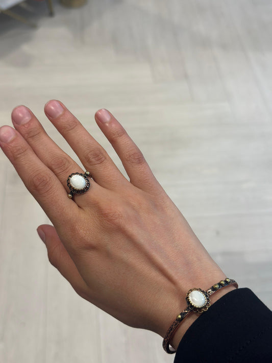 Handmade Copper Bracelet Ring Set– Adjustable Minimalist Bangle/Ring