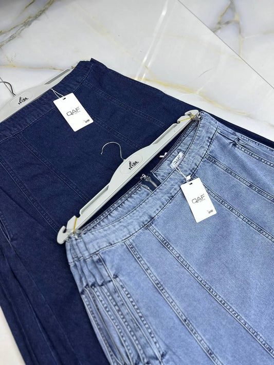 FairyTaill Vintage Splicing Long Denim Skirts