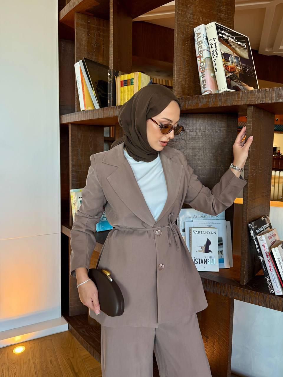 Neutral Tailored Pantsuit