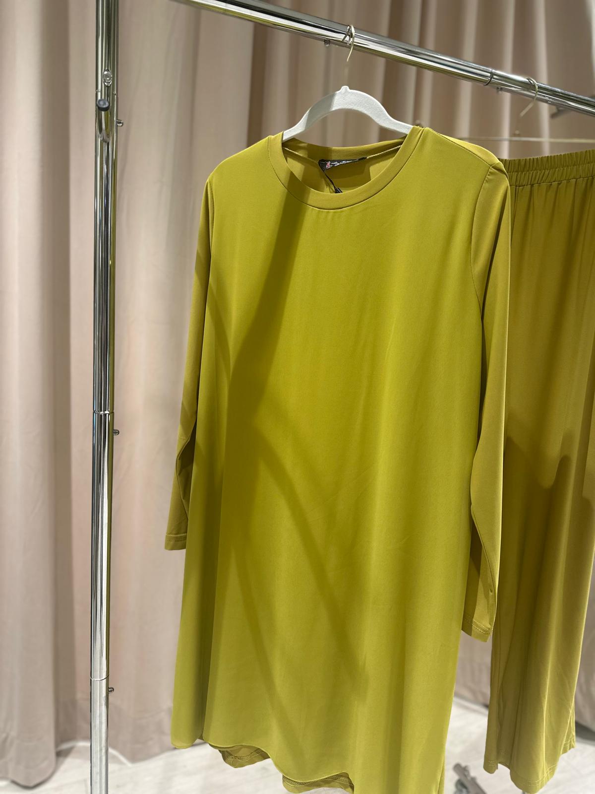 Plus Size Two-Piece Set with Tulle Detail Top (Long) – Fatma Danışman