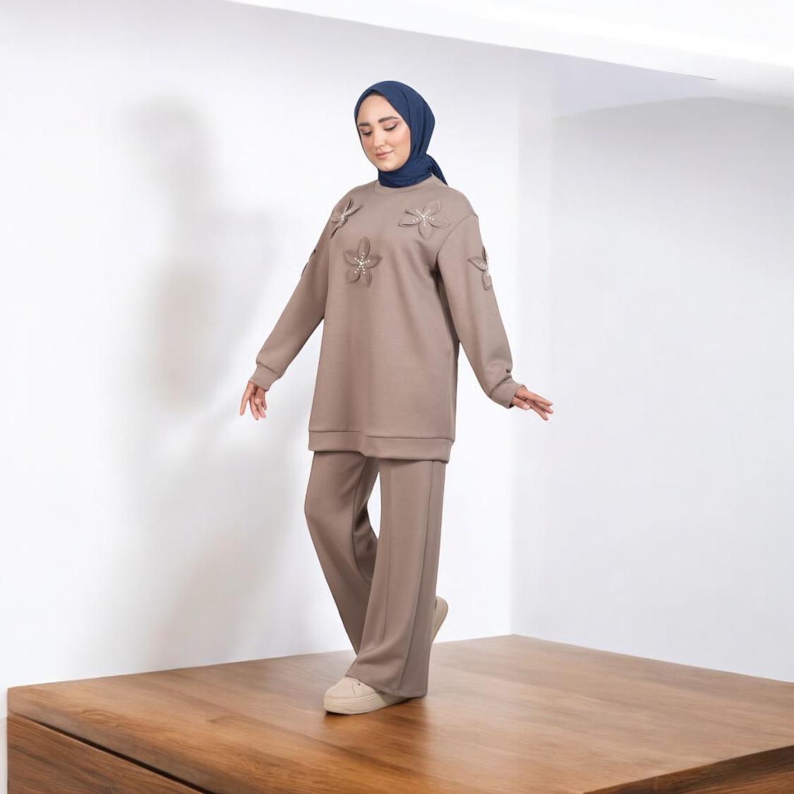 Blossom New Collection 2Pcs Elegant Vizon(Dull Brown) Set