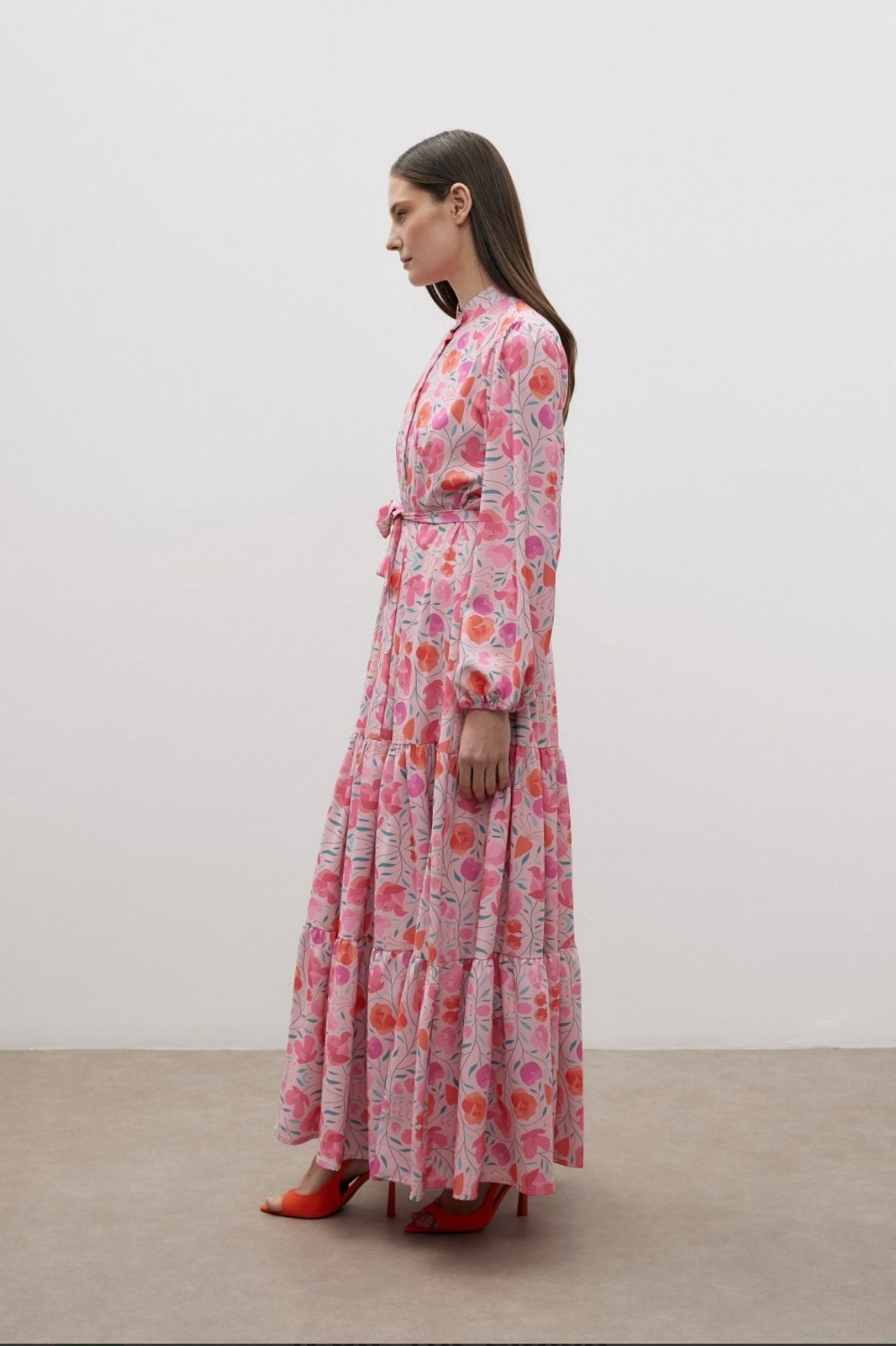 Floral Printed Pink Summer Dress Blossom Collection