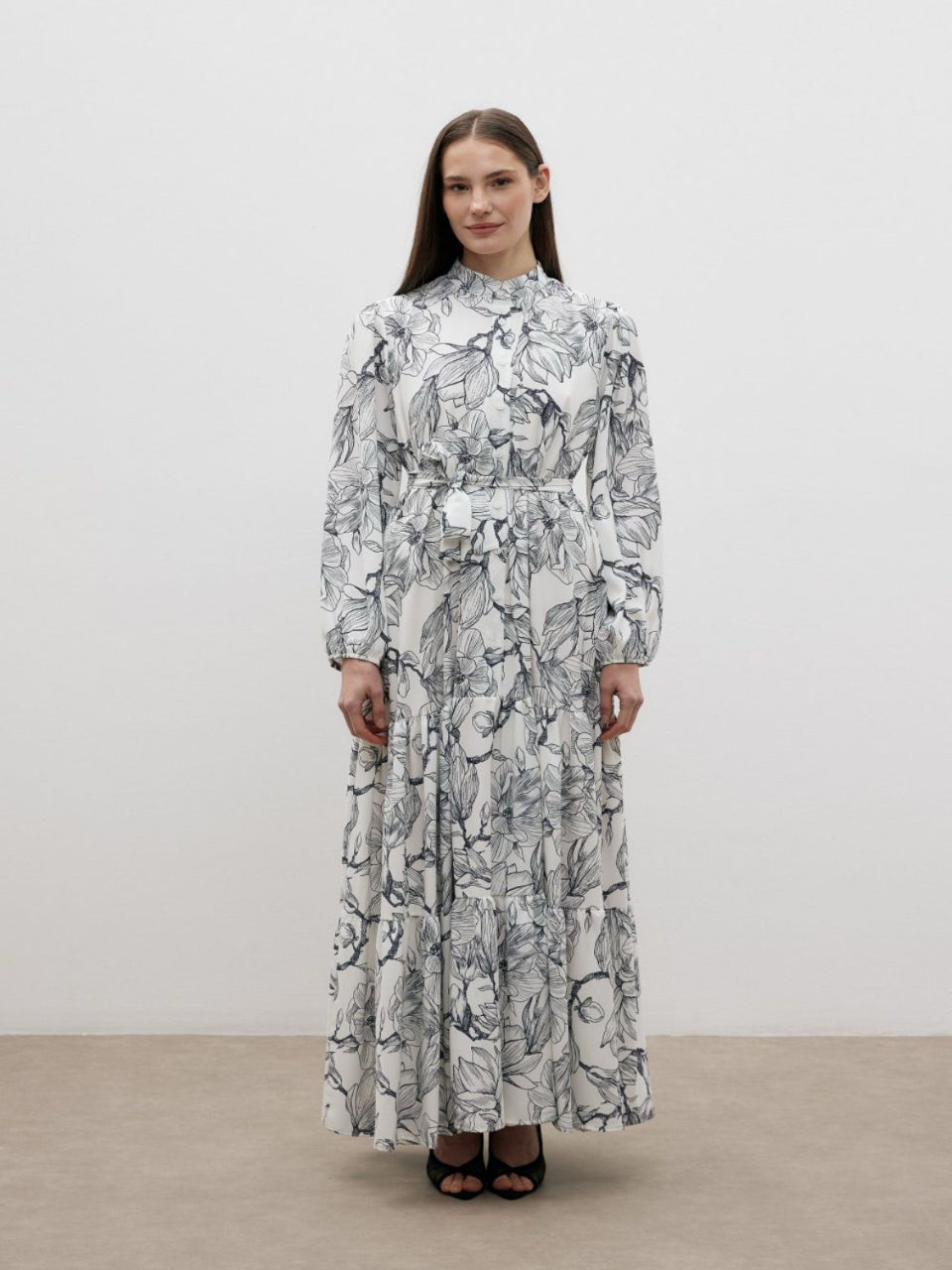 Black Floral Printed Summer Dress Blossom Collection