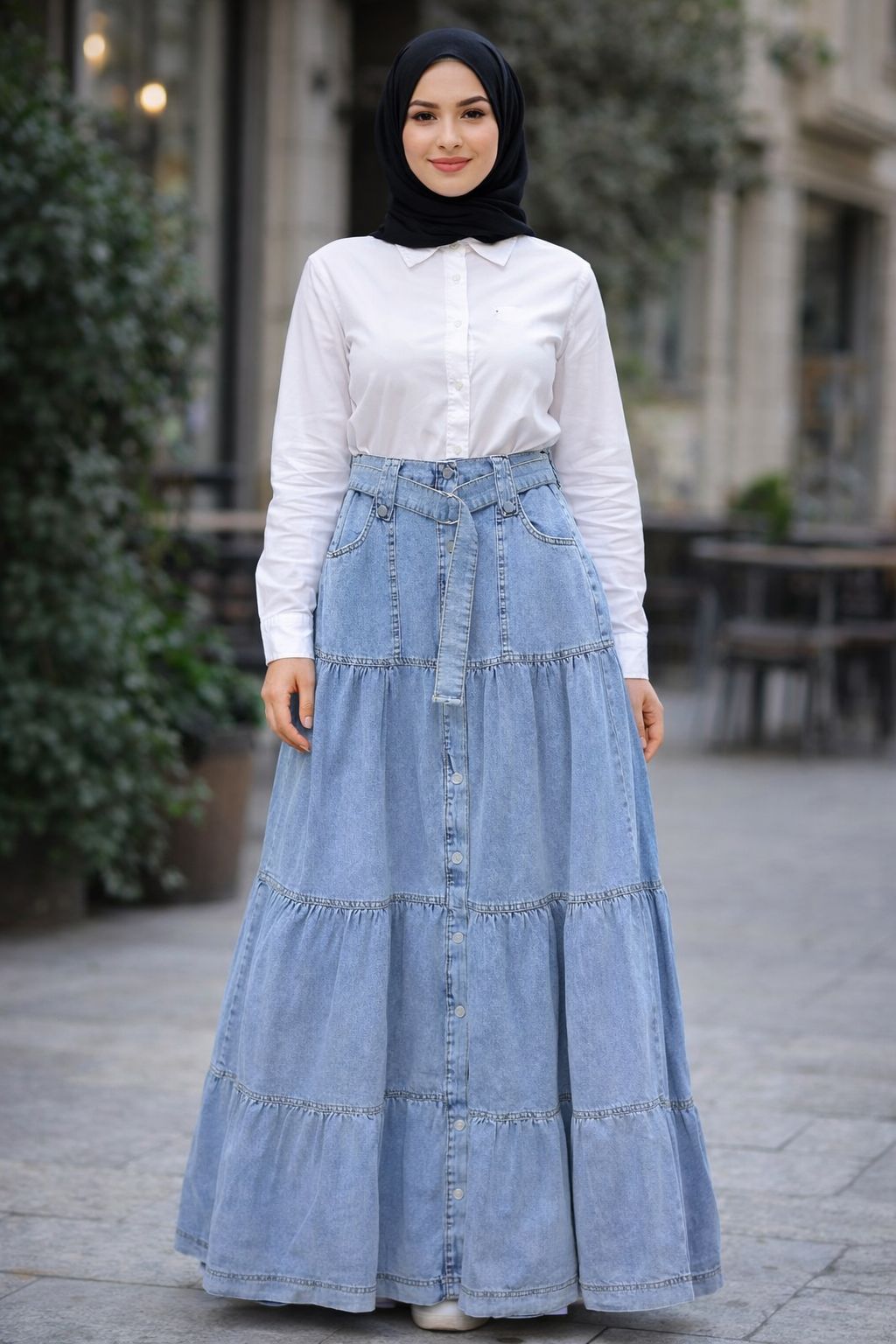 Denim Volar Skirt