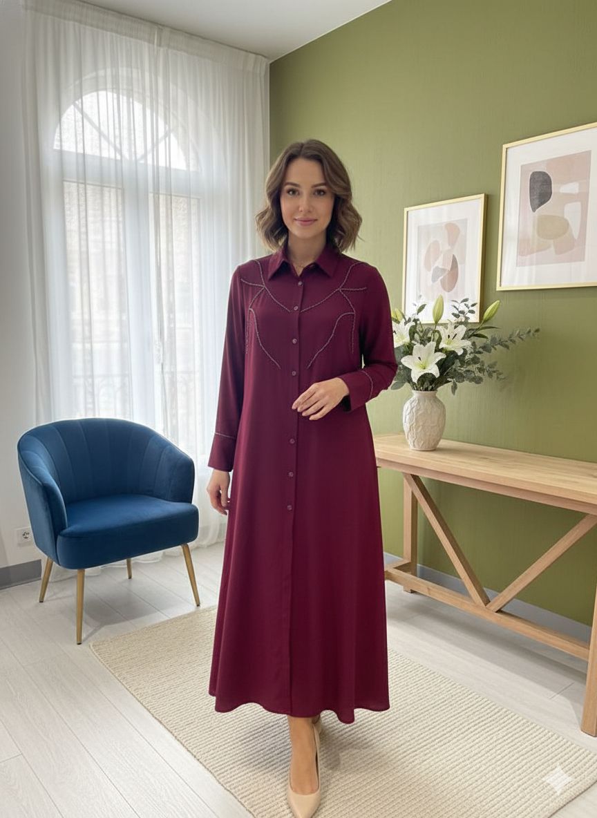 New Collection Linen-Cotton Purple & Dark Red Shirt/Tunic