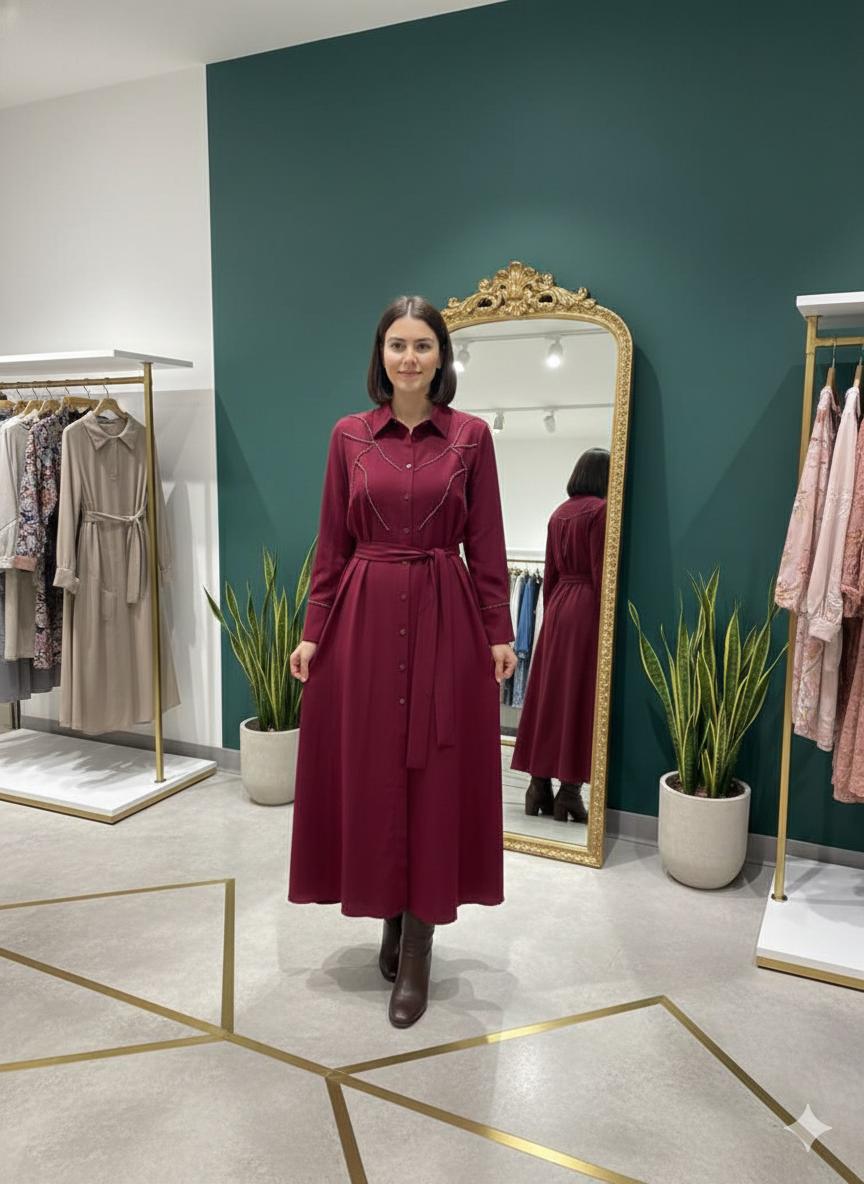 New Collection Linen-Cotton Purple & Dark Red Shirt/Tunic