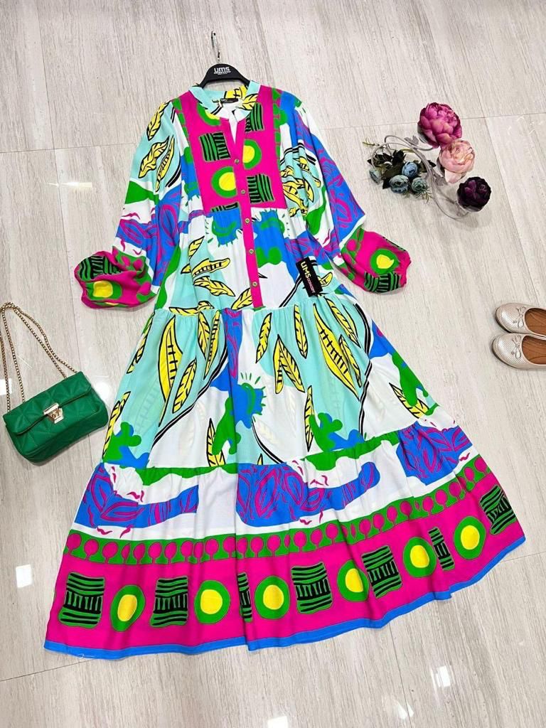 Casual Colorful Cotton Dress