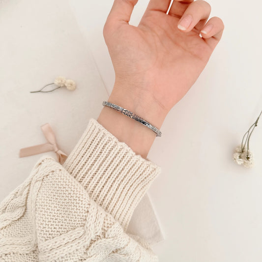 Thin Steel & Silver Mixed Bracelet
