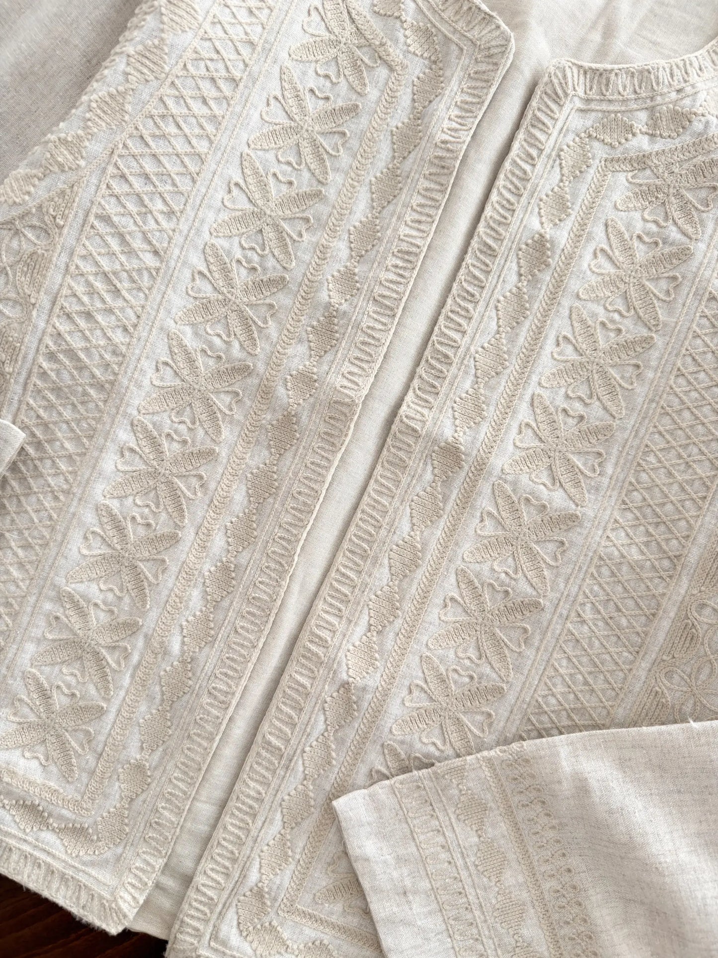 Ethnic Embroidered Linen Jacket