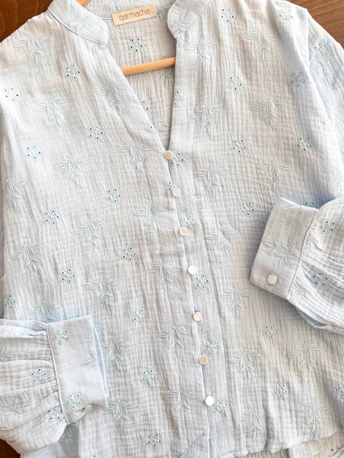 Embroidered Muslin Shirt