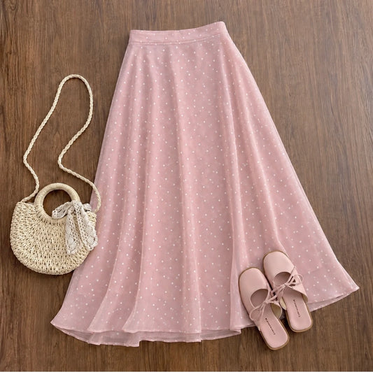 Polka Dot Chiffon Skirt