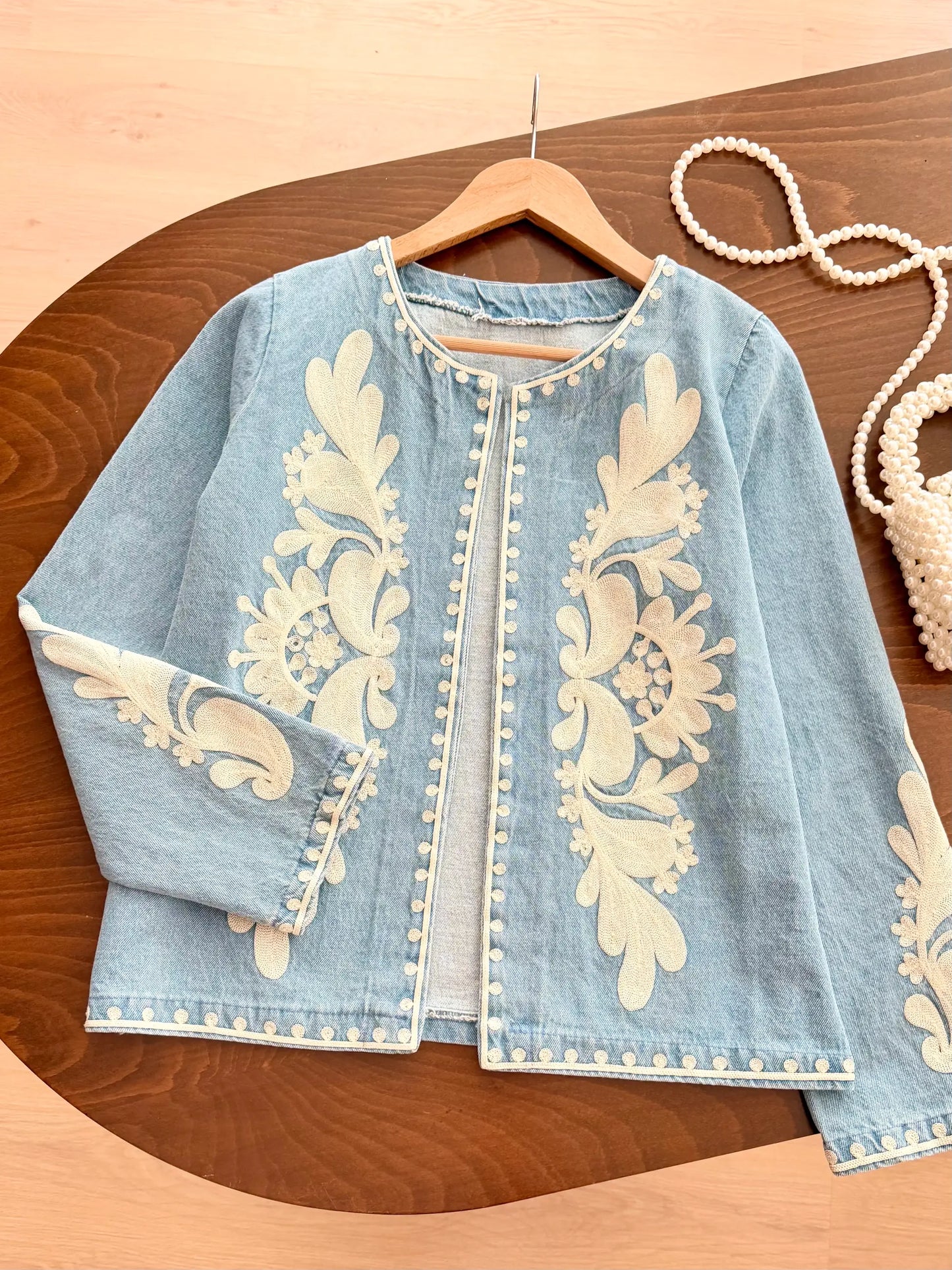 Large Embroidered Denim Jacket
