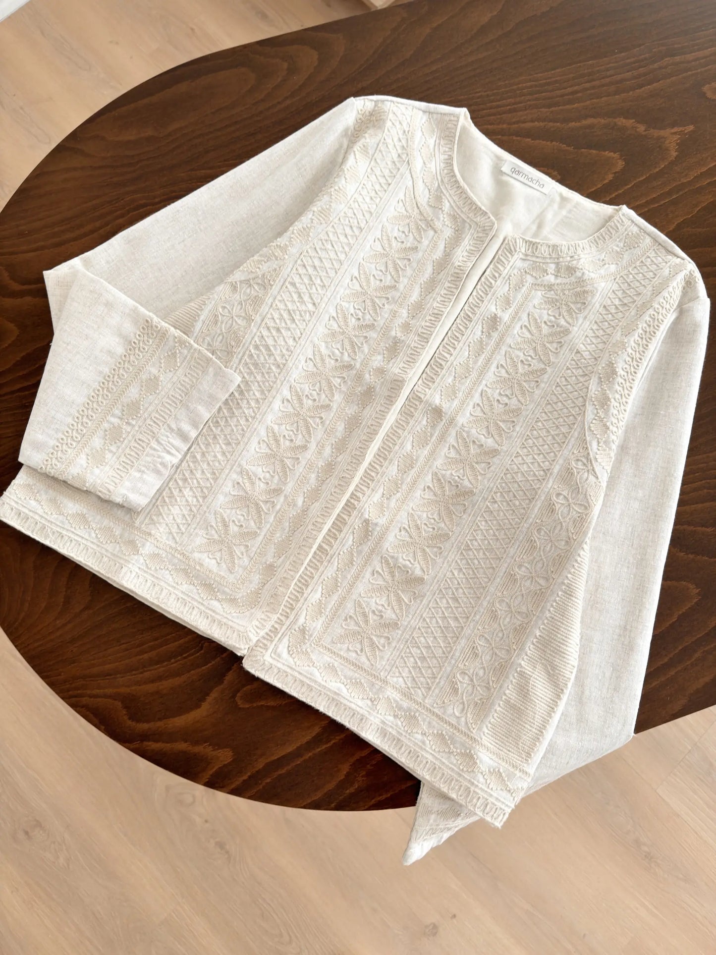 Ethnic Embroidered Linen Jacket
