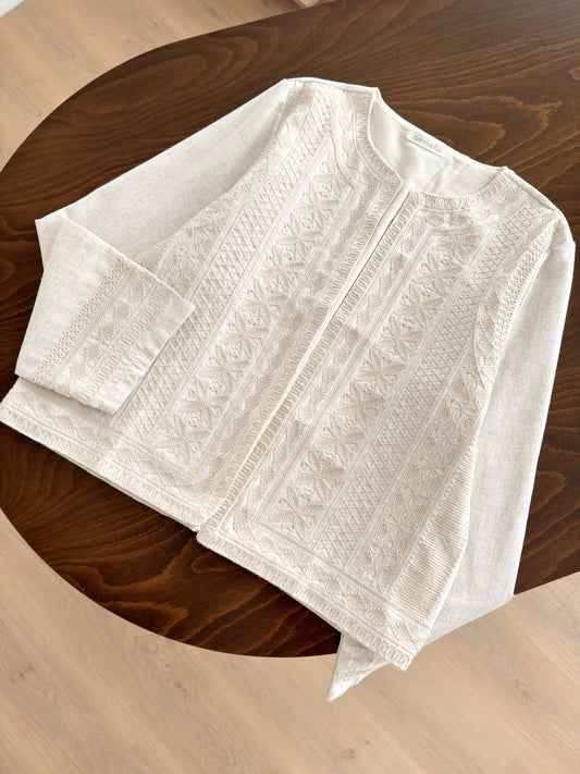 Ethnic Embroidered Linen Jacket