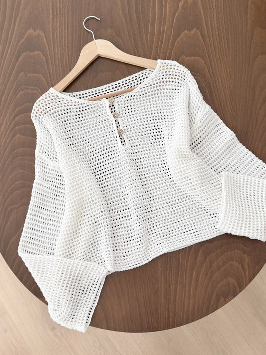 Buttoned Eyelet Blouse