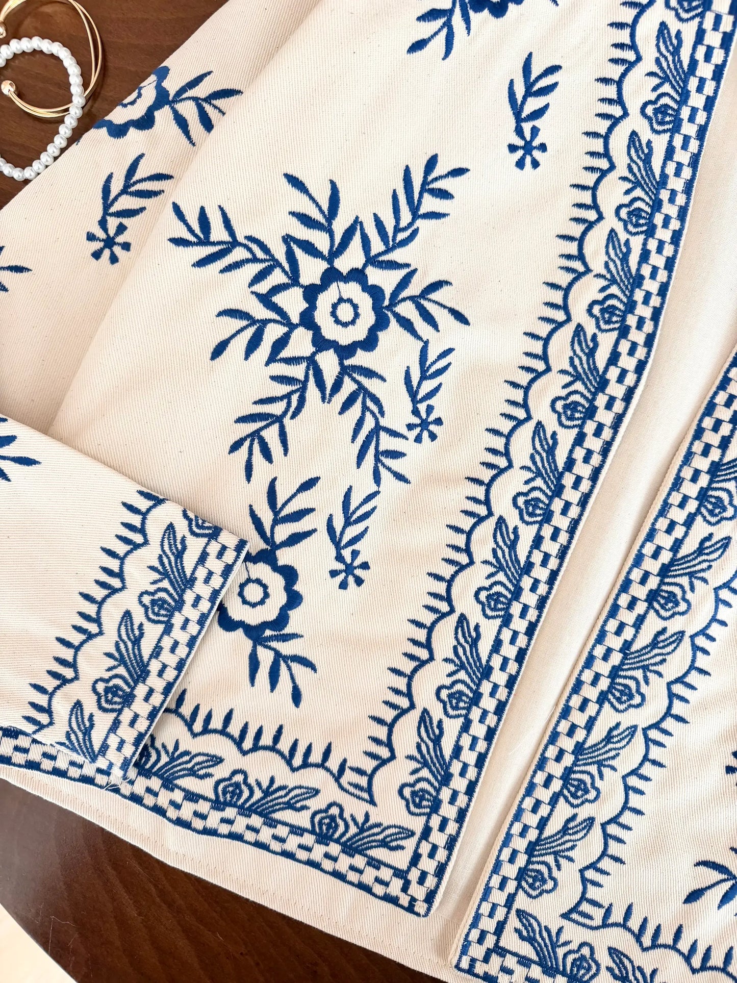 Imported Blue Embroidered Jacket