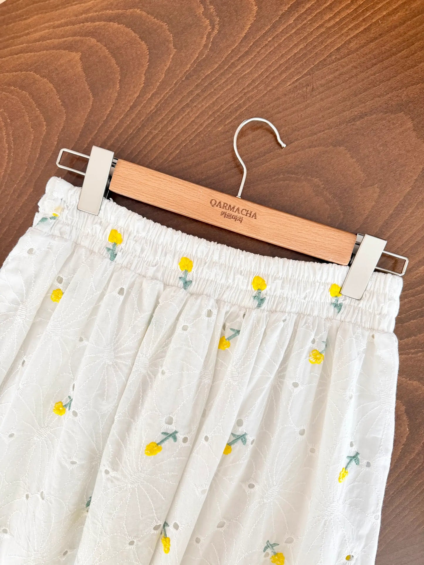 Floral Embroidered Scalloped Skirt