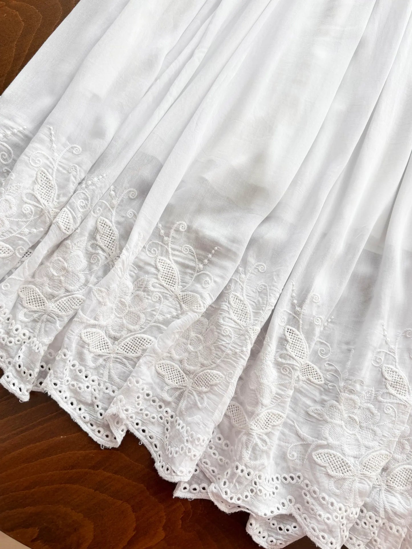 Voile Embroidered Skirted Set