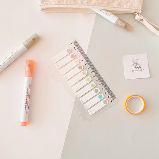Pastel & White Tone 8 Color Dotted Index Sticker