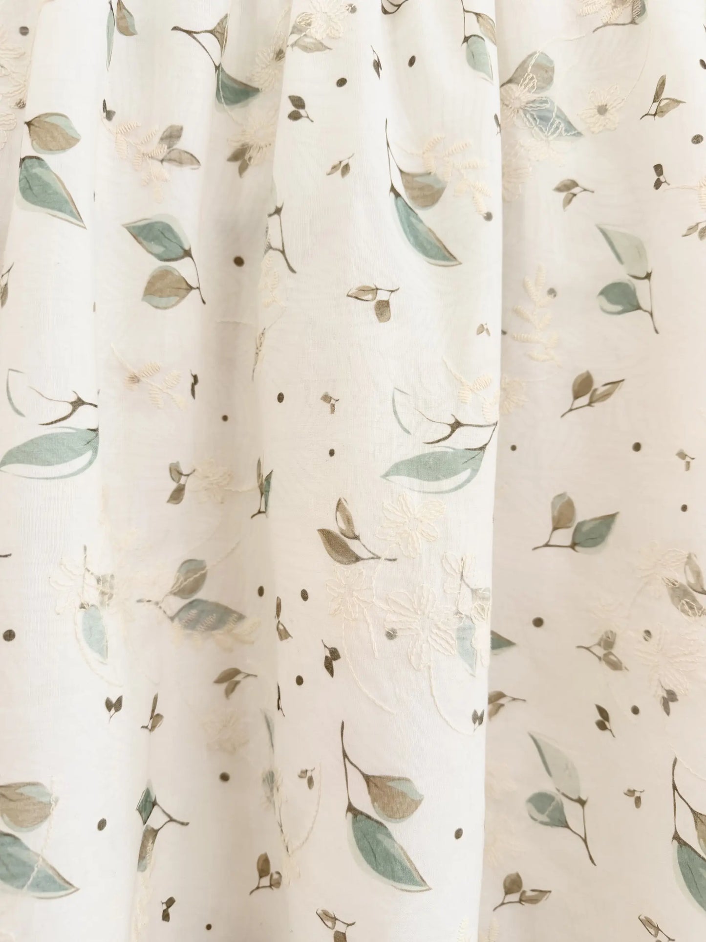 Leaf Detail Embroidered Voile Skirt