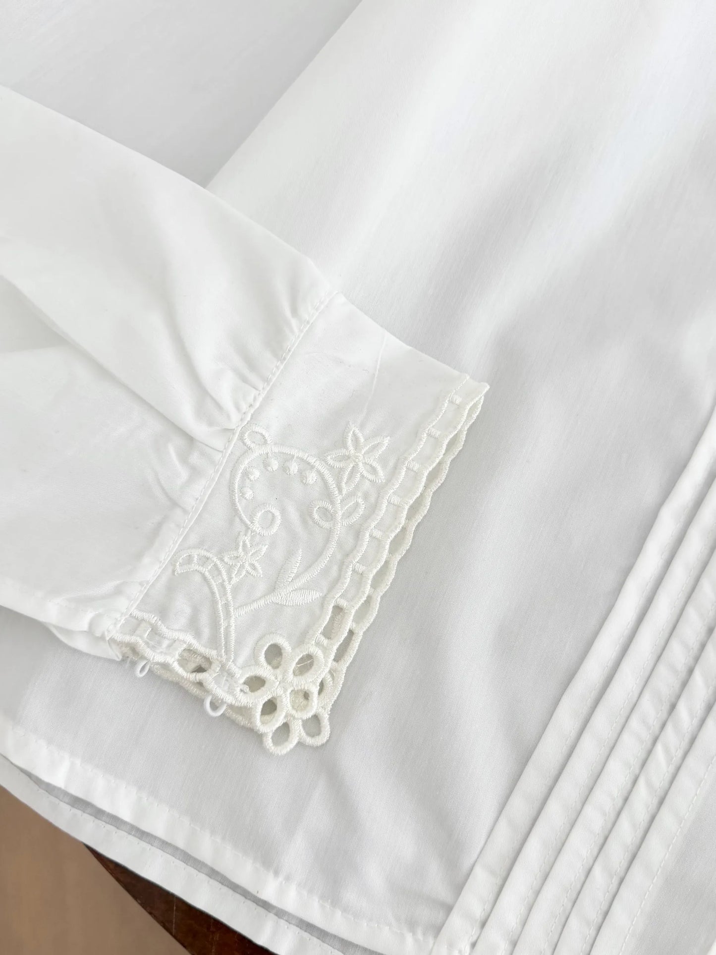 Floral Embroidered Collared Shirt